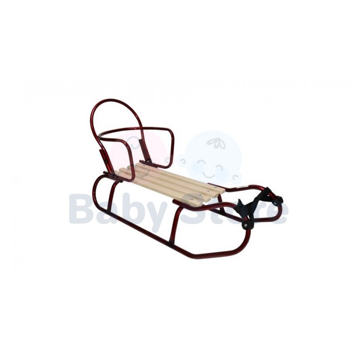 Best for Babies WINTER Red rogutės su atrama ir stumiama rankena vaikams