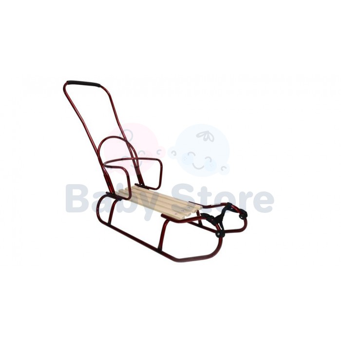 Best for Babies WINTER Red rogutės su atrama ir stumiama rankena vaikams