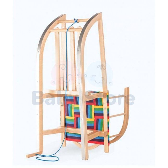 Grygsan medinės rogutės IV su apsaugine atrama vaikams