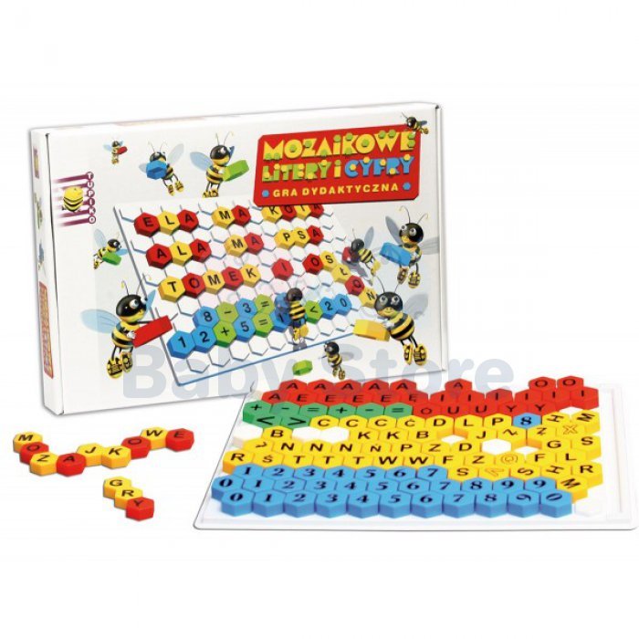 Žaidimas-dėlionė „Mozaika raidės ir skaičiai“