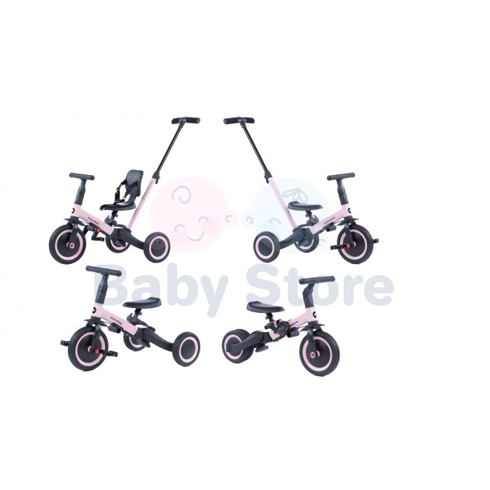Moovkee MIKE 6in1 Sweet Pink balansinis triratukas–transformeris vaikams