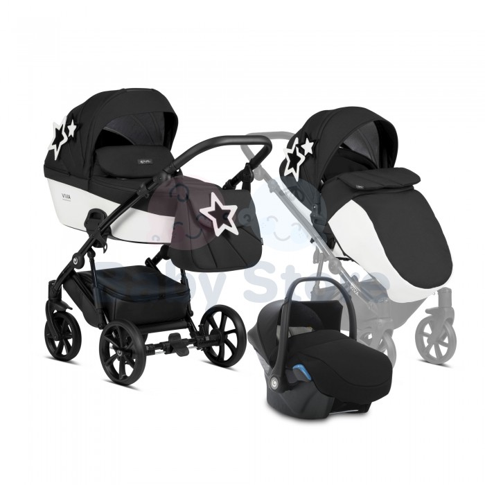 tutis viva 4 star 3in1 universalus vezimelis white star baltos kolekcijos elegantiskas modelis