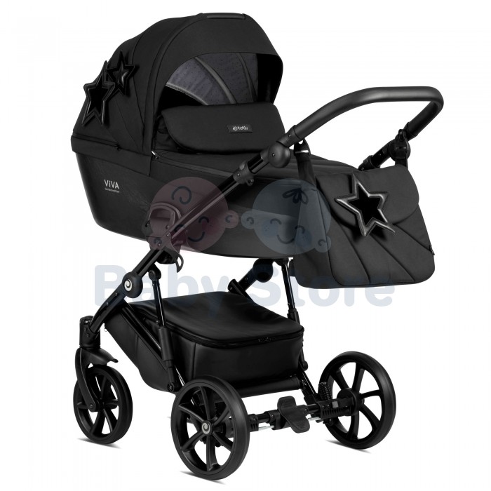 tutis viva 4 star kolekcija 2in1 universalus vezimelis black star juodos spalvos modelis