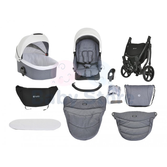 tutis novo 2in1 universalus vezimelis graphite tamsiai pilkos spalvos