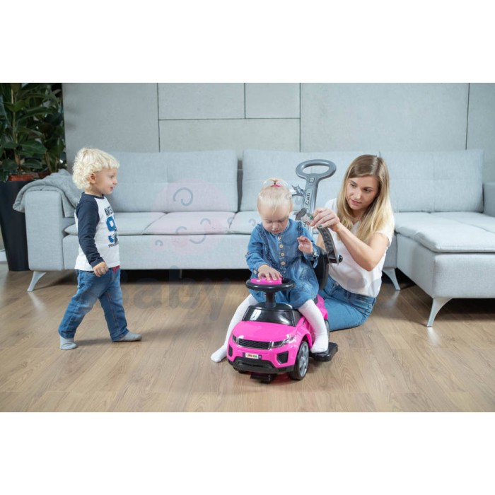 TO-MA paspiriama mašinytė su rankena 614R Pink vaikams