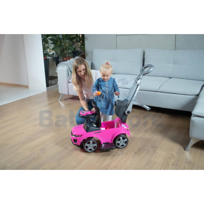 TO-MA paspiriama mašinytė su rankena 614R Pink vaikams