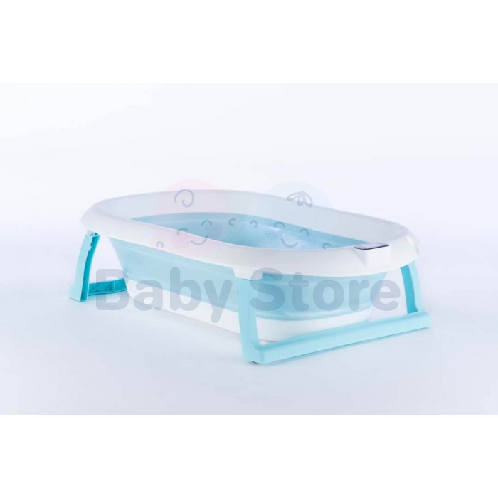 TO-MA sulankstoma kūdikių vonelė Bath Blue su išleidimo kamščiu