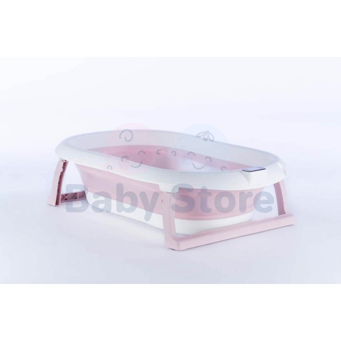 TO-MA Bath Pink sulankstoma kūdikių vonelė su vandens kamščiu