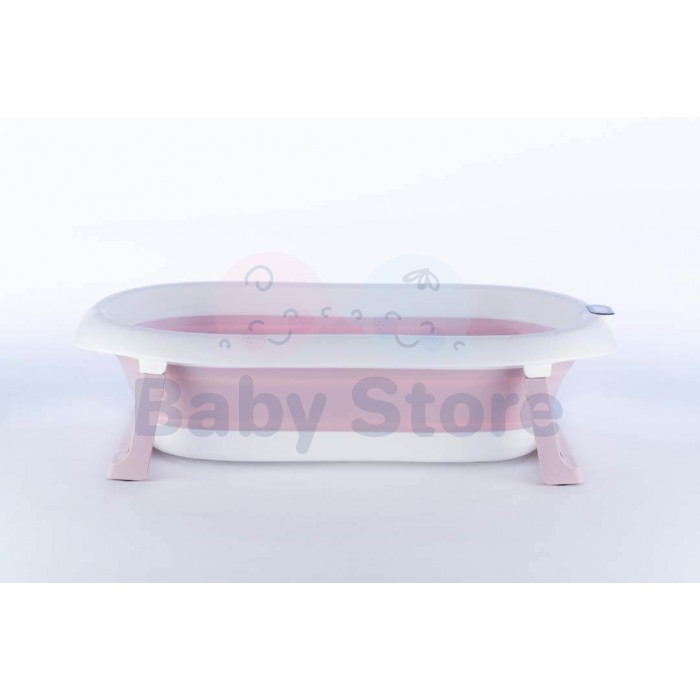 TO-MA Bath Pink sulankstoma kūdikių vonelė su vandens kamščiu