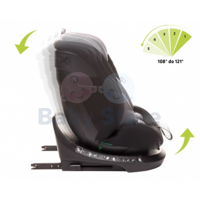 4Baby ROTO-FIX 0–36 kg Grey automobilinė kėdutė su 360 laipsnių pasukimu ir ISOFIX sistema