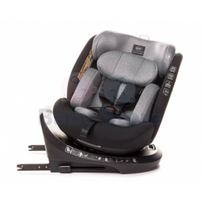 4Baby ROTO-FIX 0–36 kg Grey automobilinė kėdutė su 360 laipsnių pasukimu ir ISOFIX sistema