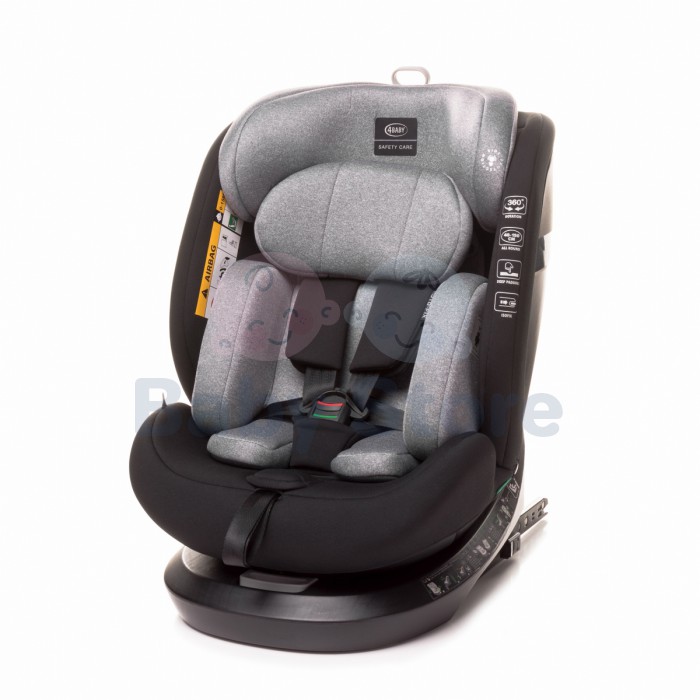 4Baby ROTO-FIX 0–36 kg Grey automobilinė kėdutė su 360 laipsnių pasukimu ir ISOFIX sistema