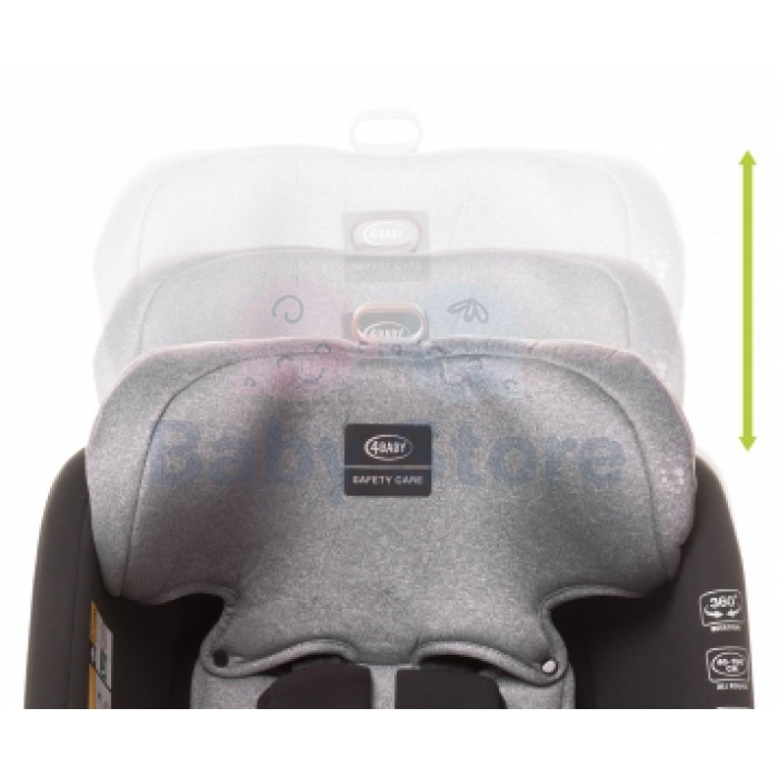 4Baby ROTO-FIX 0–36 kg Blue automobilinė kėdutė su ISOFIX ir 360 laipsnių pasukimu