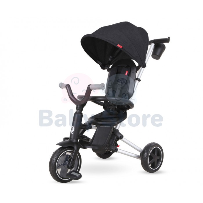 Qplay NOVA sulankstomas triratukas su rankena Black vaikams