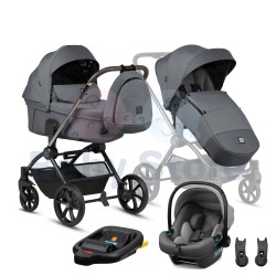 2025 TUTIS universalus vežimėlis GIO+ 4in1 133 Grigio 