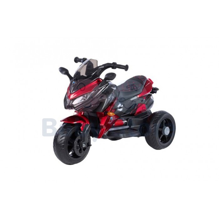 5188 Red elektrinis motociklas vaikams su atraminiais ratukais ir LED apšvietimu