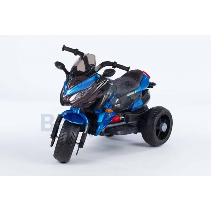 5188 Blue elektrinis motociklas vaikams su LED žibintais ir ratukais