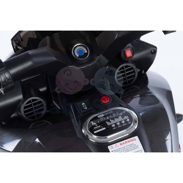 5188 Blue elektrinis motociklas vaikams su LED žibintais ir ratukais
