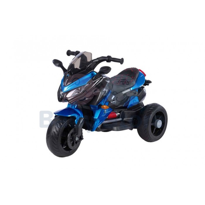 5188 Blue elektrinis motociklas vaikams su LED žibintais ir ratukais