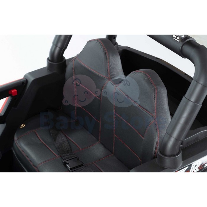 Monster RZR 4x4 Red elektrinis automobilis vaikams su pultu ir LED žibintais