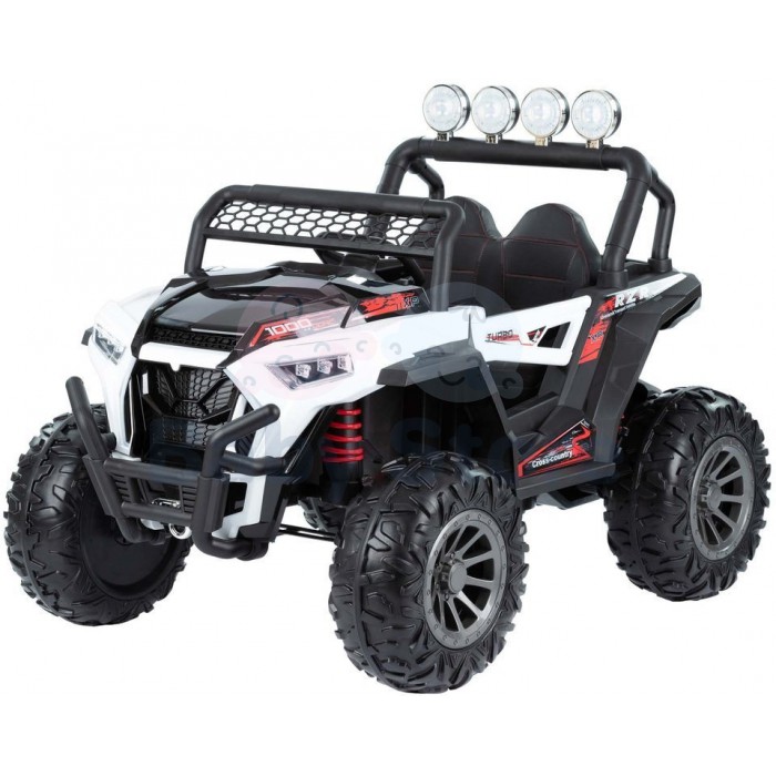 Monster RZR 4x4 White elektrinis automobilis vaikams su pultu ir LED žibintais