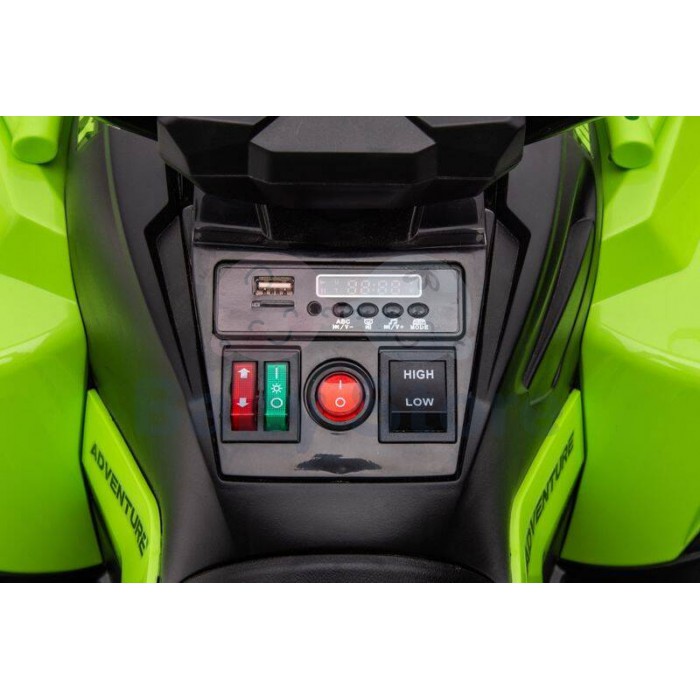 GTS 11990 Power Green elektrinis keturratis vaikams su plačiais ratais ir LED apšvietimu