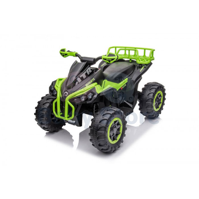 GTS 11990 Power Green elektrinis keturratis vaikams su plačiais ratais ir LED apšvietimu