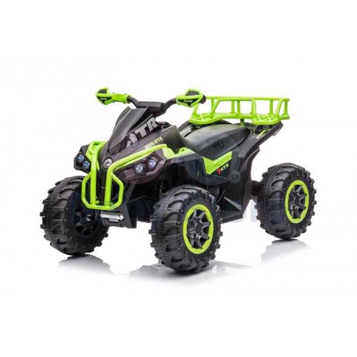GTS 11990 Power Green elektrinis keturratis vaikams su plačiais ratais ir LED apšvietimu