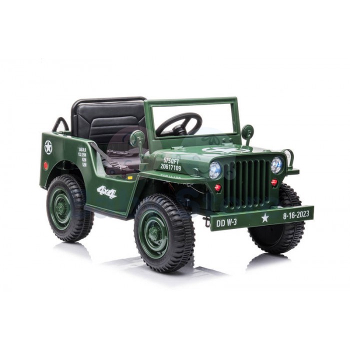 Jeep Army 4x4 elektrinis automobilis vaikams karinio dizaino visureigis
