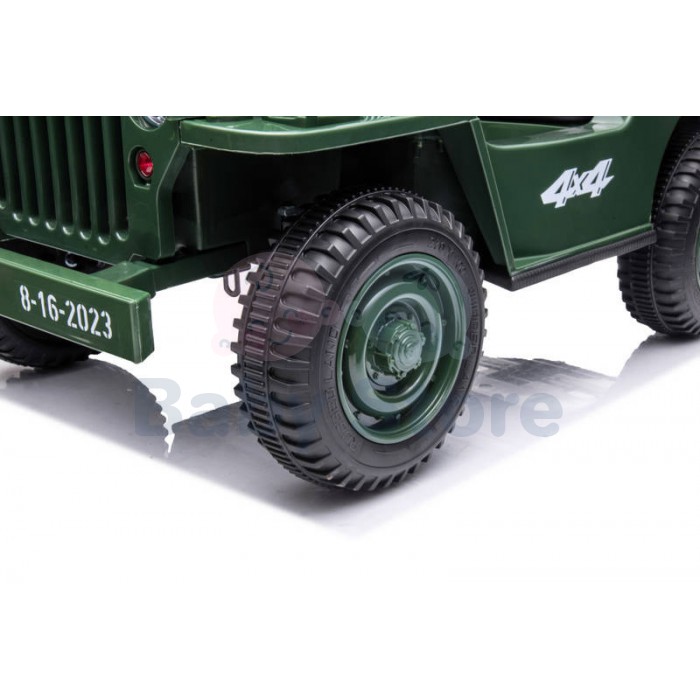 Jeep Army 4x4 elektrinis automobilis vaikams karinio dizaino visureigis