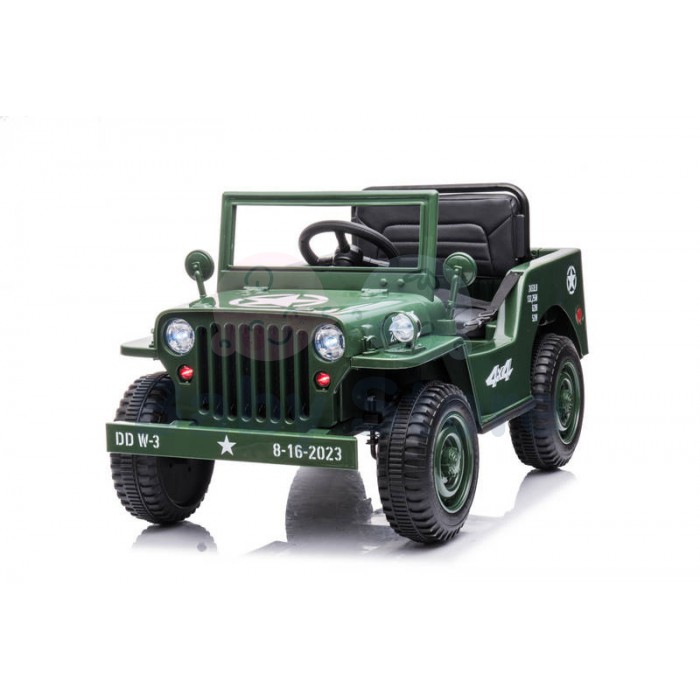 Jeep Army 4x4 elektrinis automobilis vaikams karinio dizaino visureigis