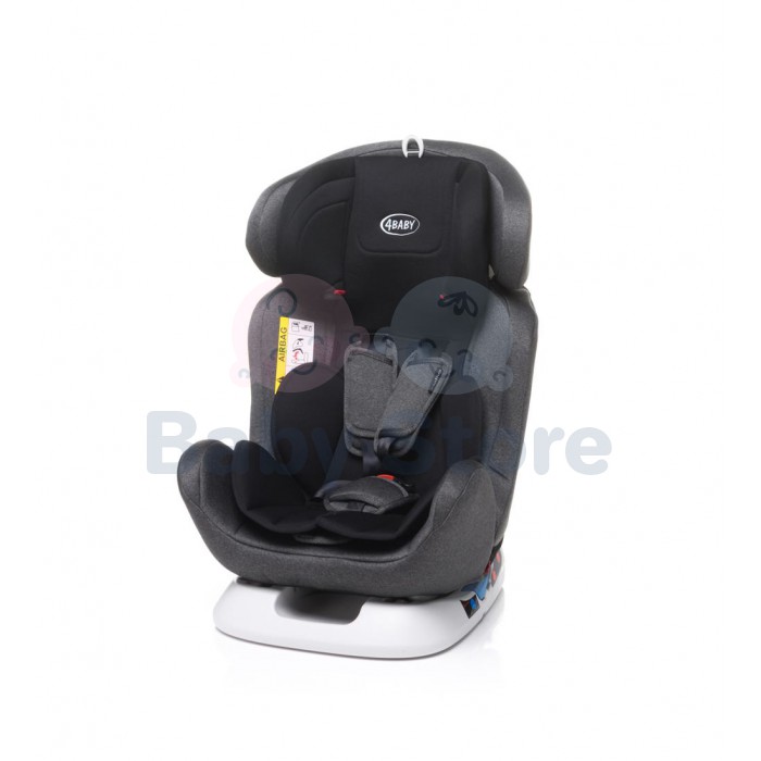 4Baby MATT FIX 0–36 kg Graphite automobilinė kėdutė su ISOFIX, atramine koja ir 360 laipsnių pasukimu