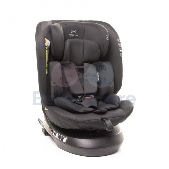4Baby MATT FIX 0–36 kg Black automobilinė kėdutė su ISOFIX, atramine koja ir 360 laipsnių pasukimu