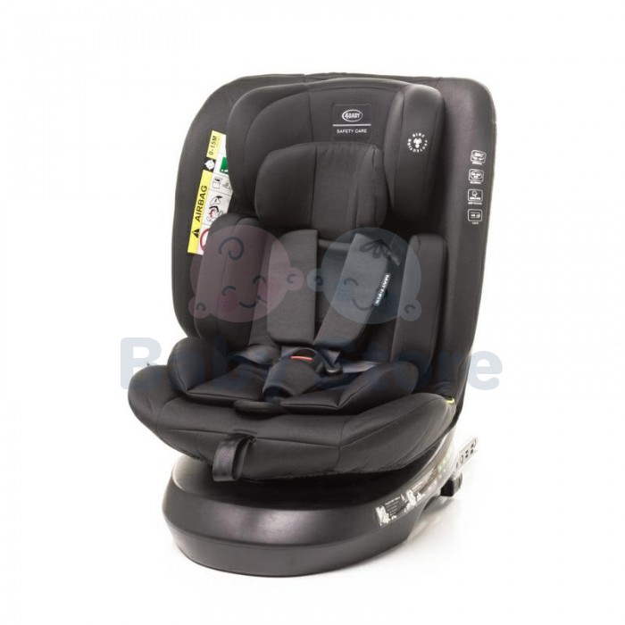 4Baby MATT FIX 0–36 kg Black automobilinė kėdutė su ISOFIX, atramine koja ir 360 laipsnių pasukimu