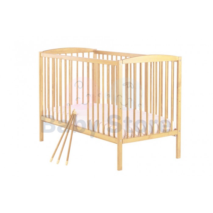 DREWEX Bianco Delux 2in1 Pine medinė kūdikio lovytė 120x60 cm