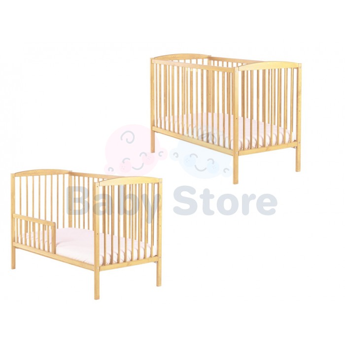 DREWEX Bianco Delux 2in1 Pine medinė kūdikio lovytė 120x60 cm