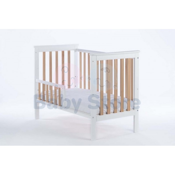 DREWEX Cozy Fox 2in1 White/Beech kūdikio lovytė 120x60 cm