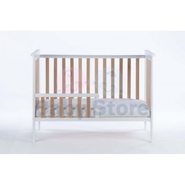 DREWEX Cozy Fox 2in1 White/Beech kūdikio lovytė 120x60 cm