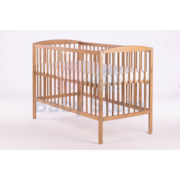 DREWEX Bianco Deluxe 2in1 Gold Oak medinė kūdikio lovytė 120x60 cm su nuimamu šonu