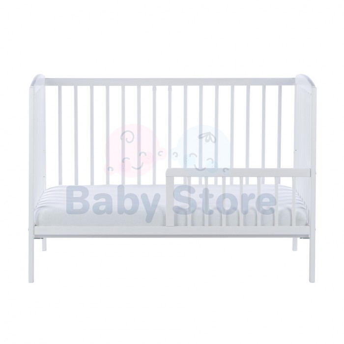 DREWEX Bianco Delux 2in1 White balta medinė kūdikio lovytė 120x60 cm