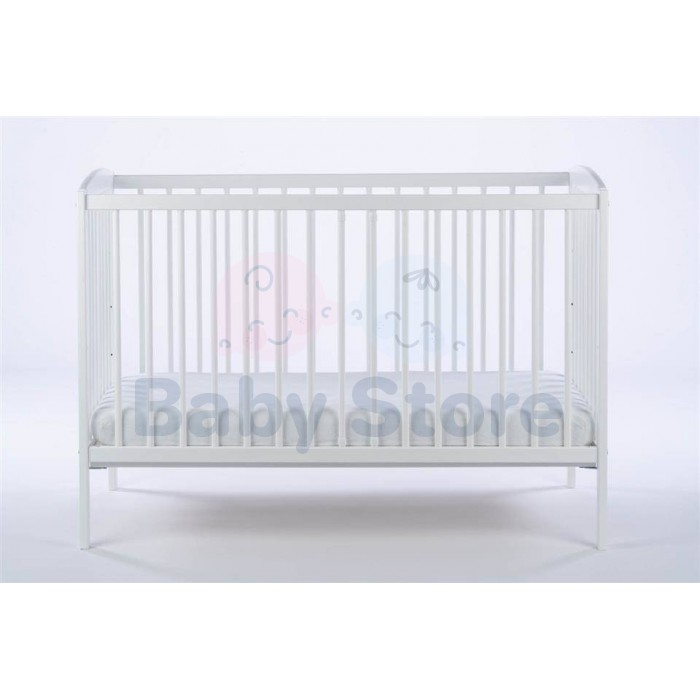 DREWEX Bianco Delux 2in1 White balta medinė kūdikio lovytė 120x60 cm