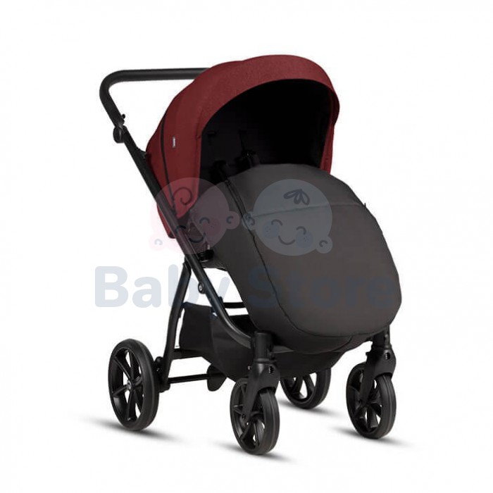 TUTIS Leo 3+ 2in1 Burgundy vežimėlis – THERMOCOT™, ALL-ROAD™ ratai, dviguba amortizacija, EDUSKY™