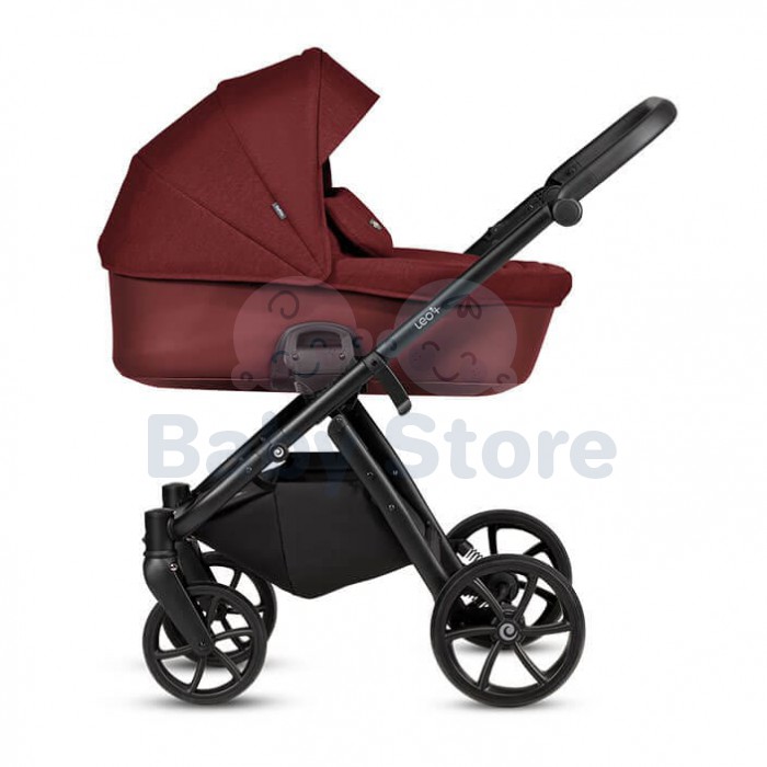 TUTIS Leo 3+ 2in1 Burgundy vežimėlis – THERMOCOT™, ALL-ROAD™ ratai, dviguba amortizacija, EDUSKY™