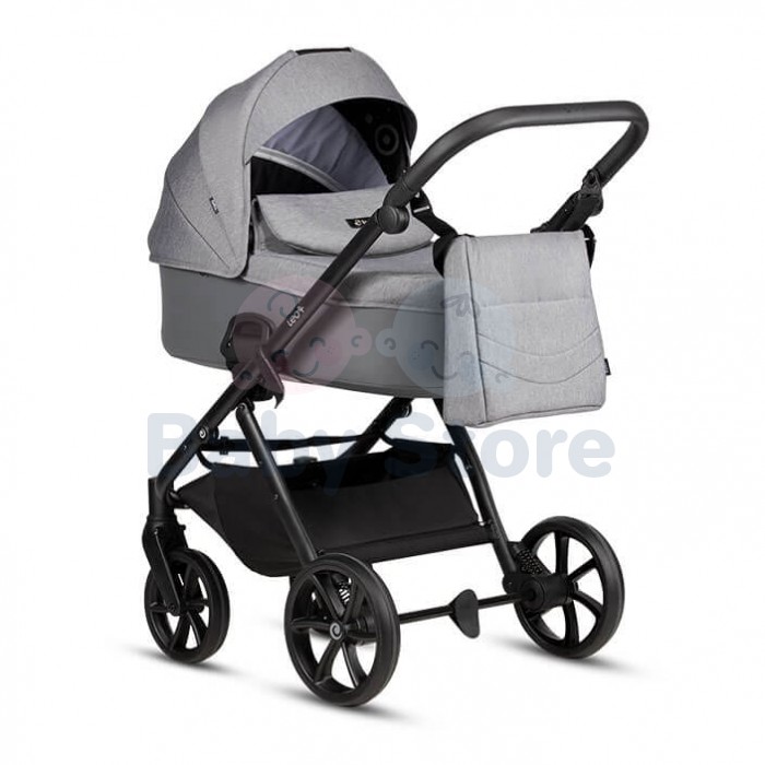 TUTIS Leo 3+ 2in1 Stone Grey vežimėlis – ALL-ROAD™ ratai, THERMOCOT™ mikroklimatas, prisitaikanti amortizacija