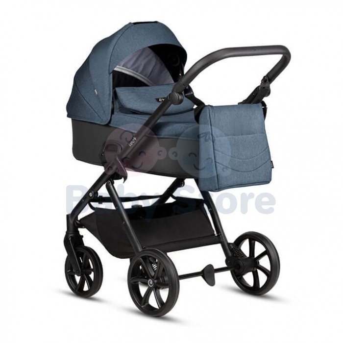 TUTIS Leo 3+ 2in1 Deep Blue vežimėlis – ALL-ROAD™ ratai, THERMOCOT™ mikroklimatas, prisitaikanti amortizacija