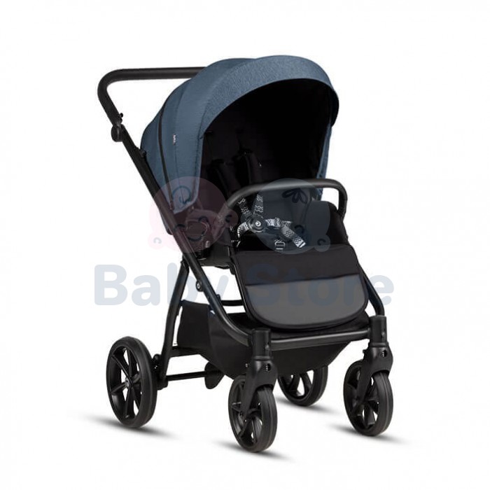 TUTIS Leo 3+ 2in1 Deep Blue vežimėlis – ALL-ROAD™ ratai, THERMOCOT™ mikroklimatas, prisitaikanti amortizacija