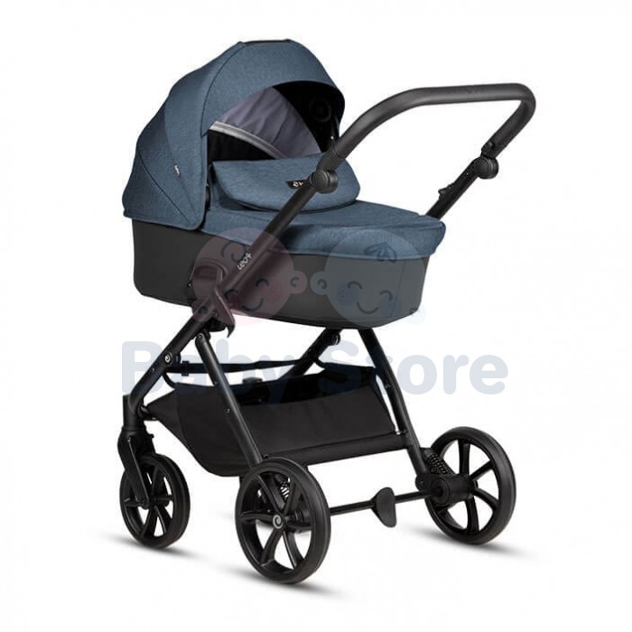 TUTIS Leo 3+ 2in1 Deep Blue vežimėlis – ALL-ROAD™ ratai, THERMOCOT™ mikroklimatas, prisitaikanti amortizacija