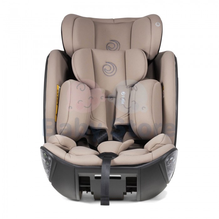 Latte spalvos Tutis Beno 360 automobilinė kėdutė vaikui 40-150 cm i-Size su 360 laipsnių pasukimo funkcija